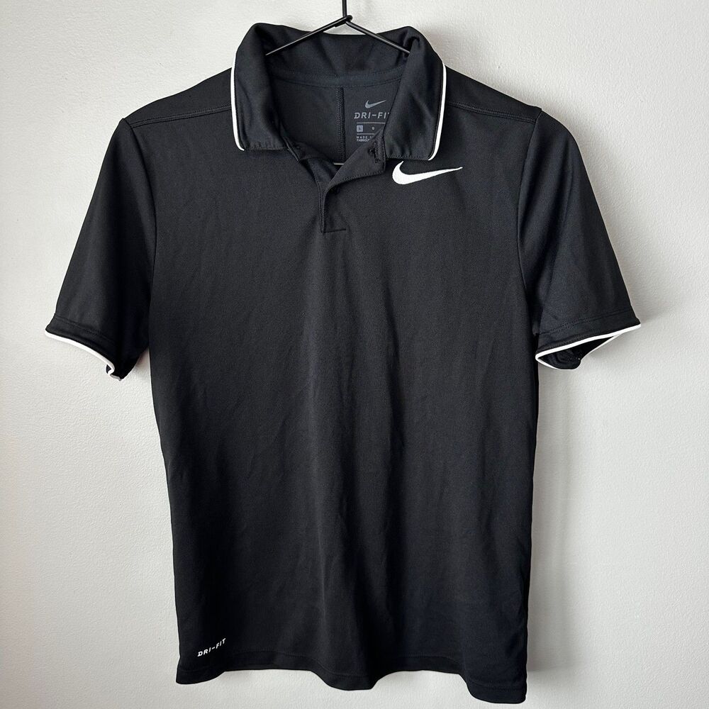 Nike Dri-Fit Black Polo Girls Large